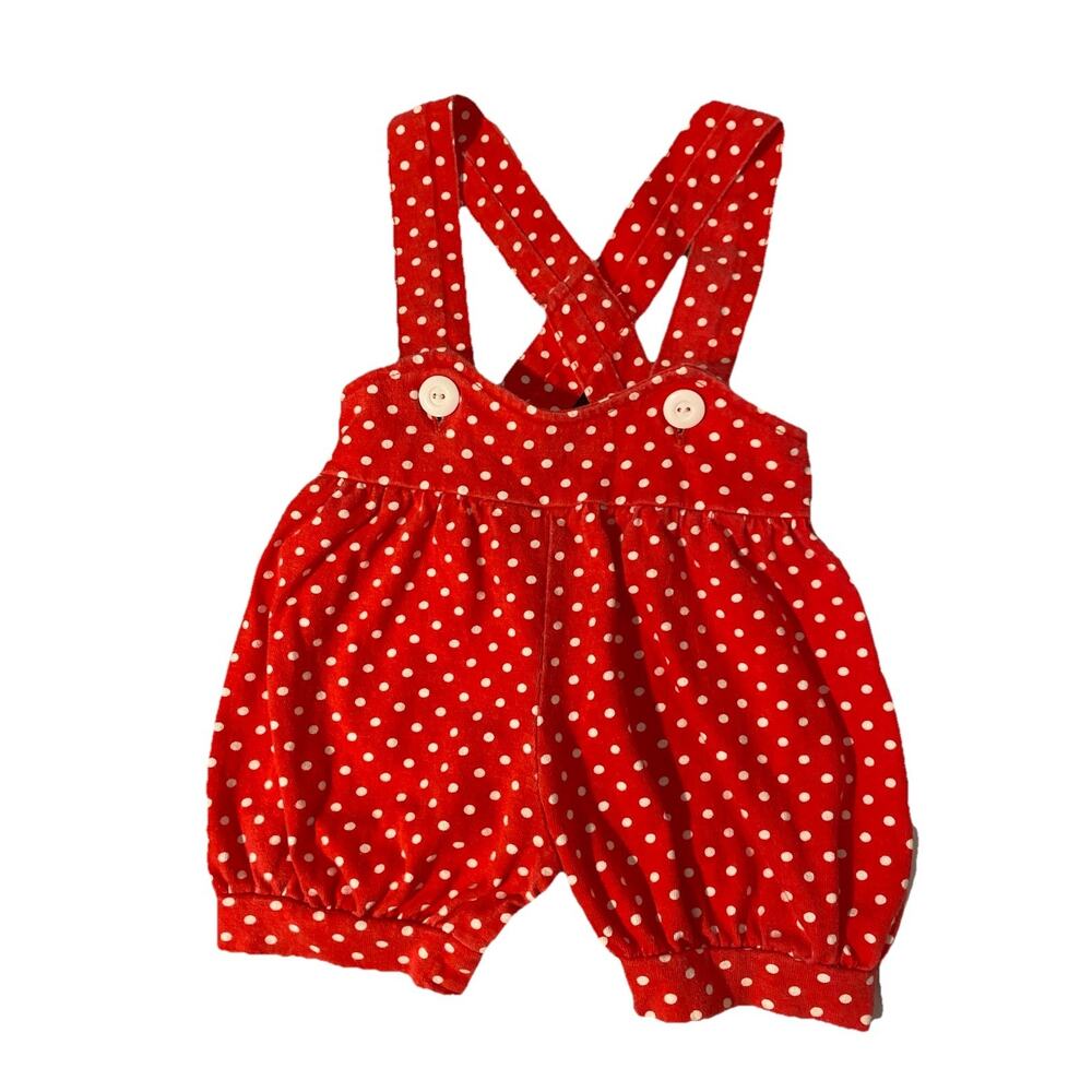 Vintage Rebecca Raggs Original Girls 24M 2pc Strawberry Top & Polka Dot Overalls - Picture 6 of 7